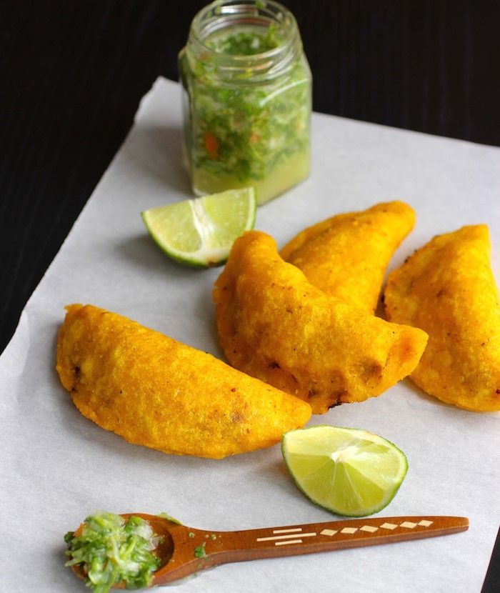 Empanada with lime wedges