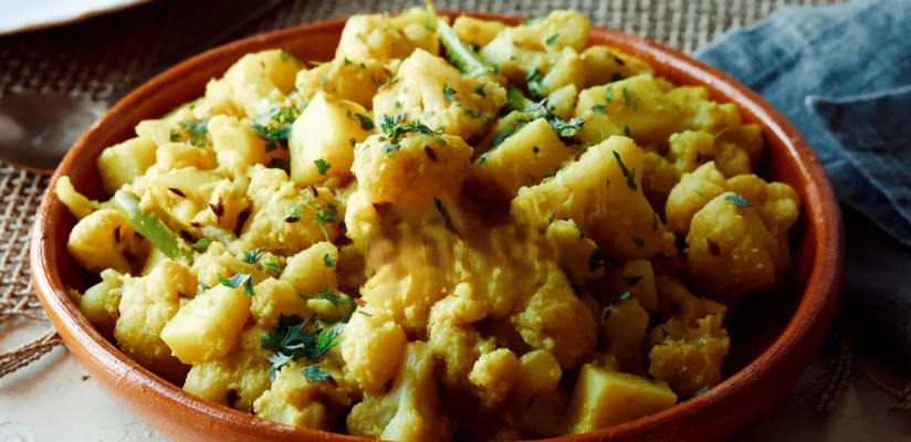 Seasoned cauliflower and potatoes