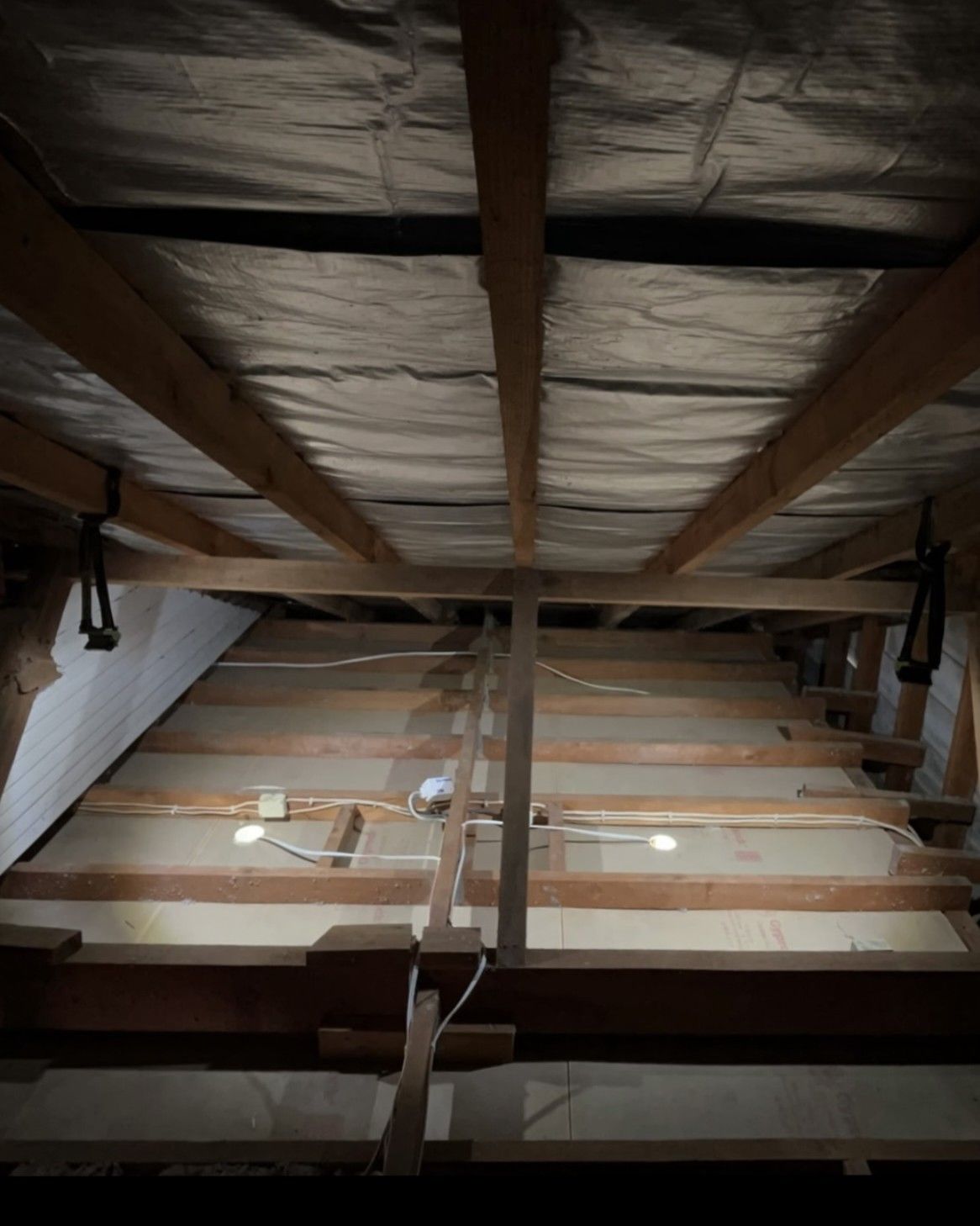 Photo of roof cavity after it has been vacuumed.