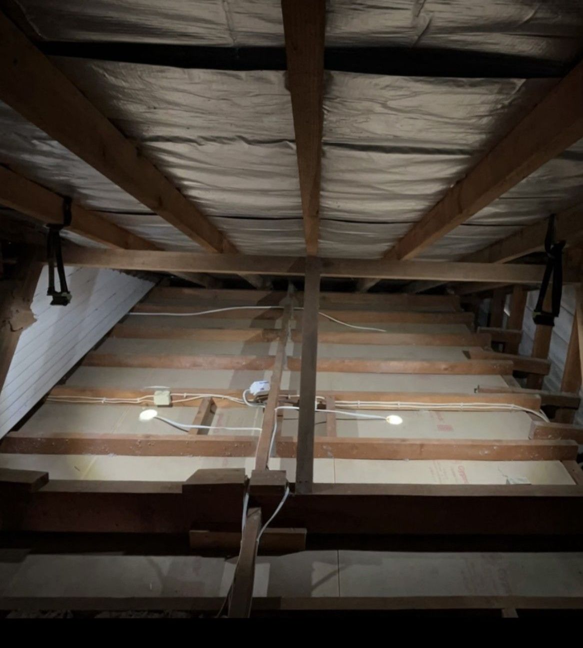 Photo of roof cavity after it has been vacuumed.