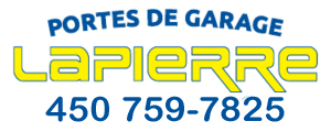 Un logo jaune et bleu pour portes de garage lapierre