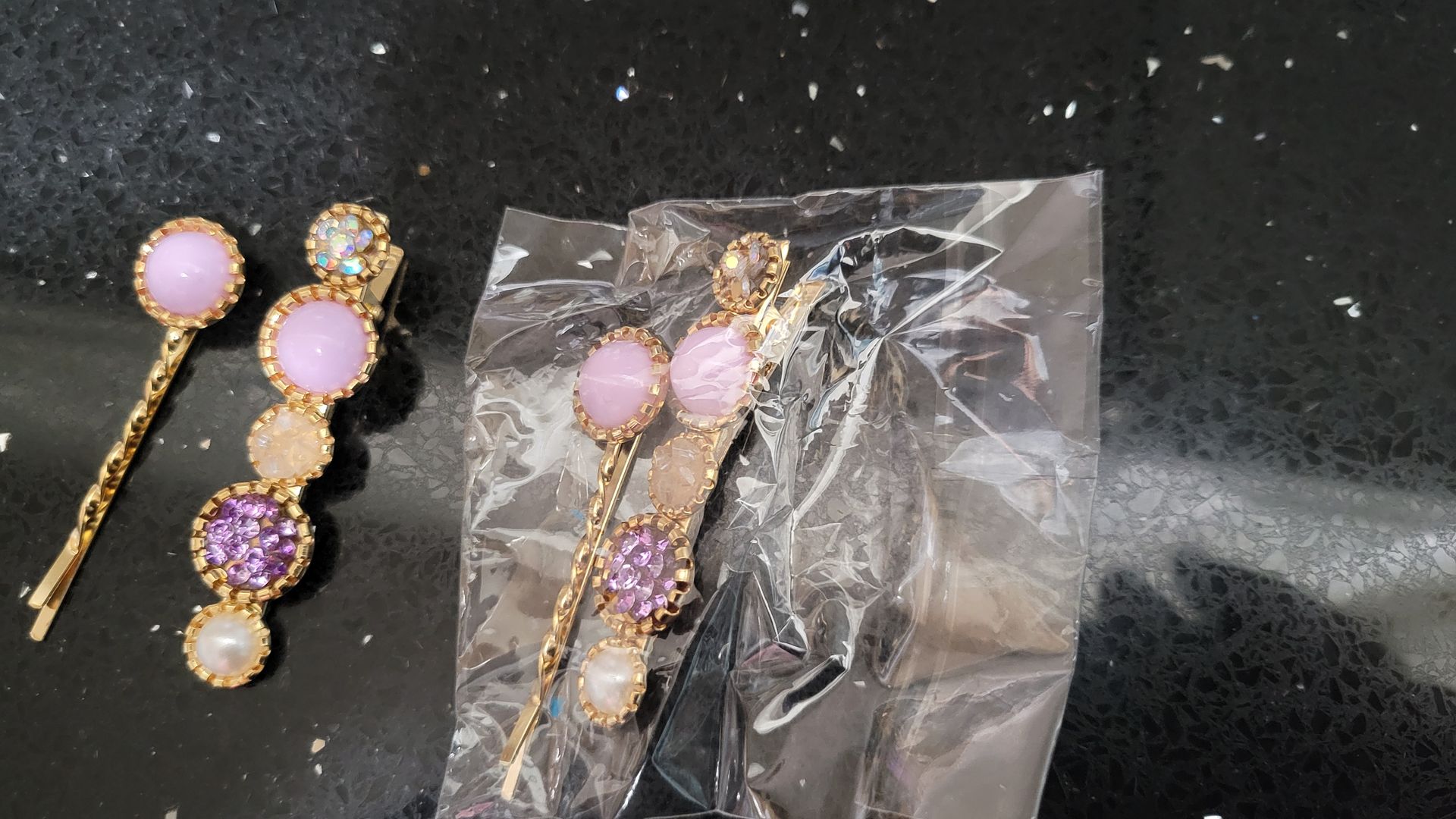 RF368 -   Lavender, Pearl, and Gold Pin For Women and Girls