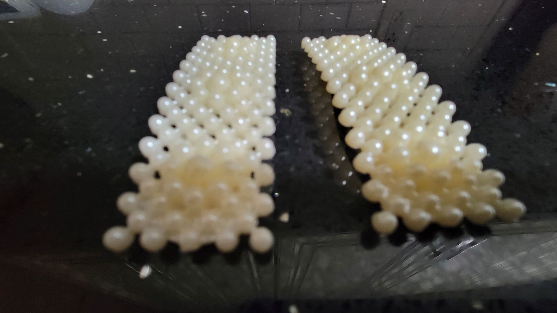 RF368-   2 Pair White Rectangle with Flowers