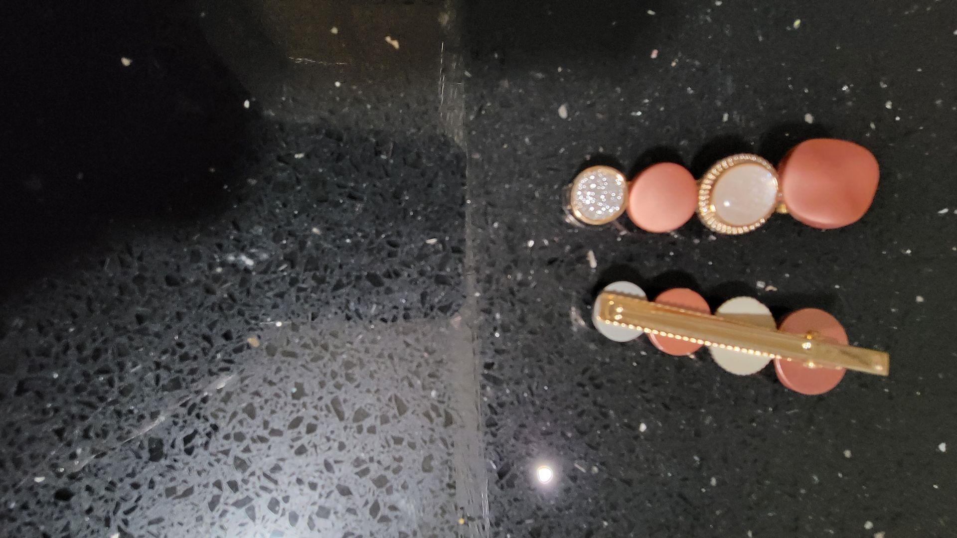 RF368 - 2 Pair Peach, Silvery and Gold-Plated Hair Pin for Woman and Girl