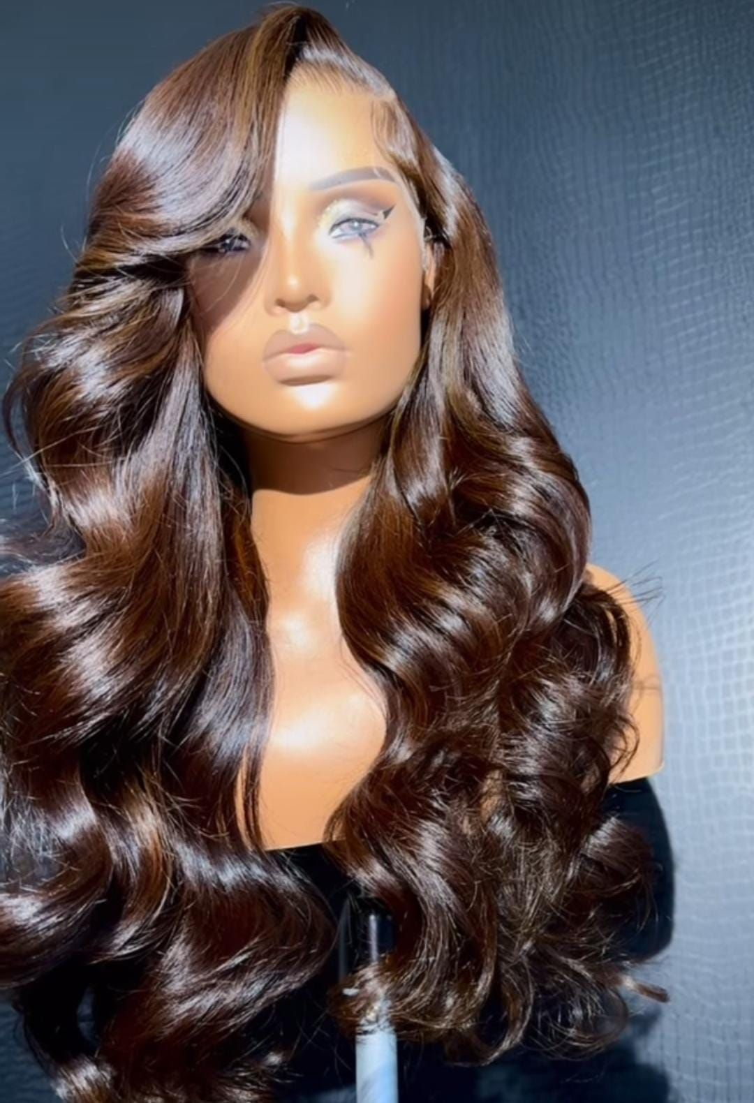 RF368- 26 Inch Body Wave (Brown) HD Transparent Lace Wig.