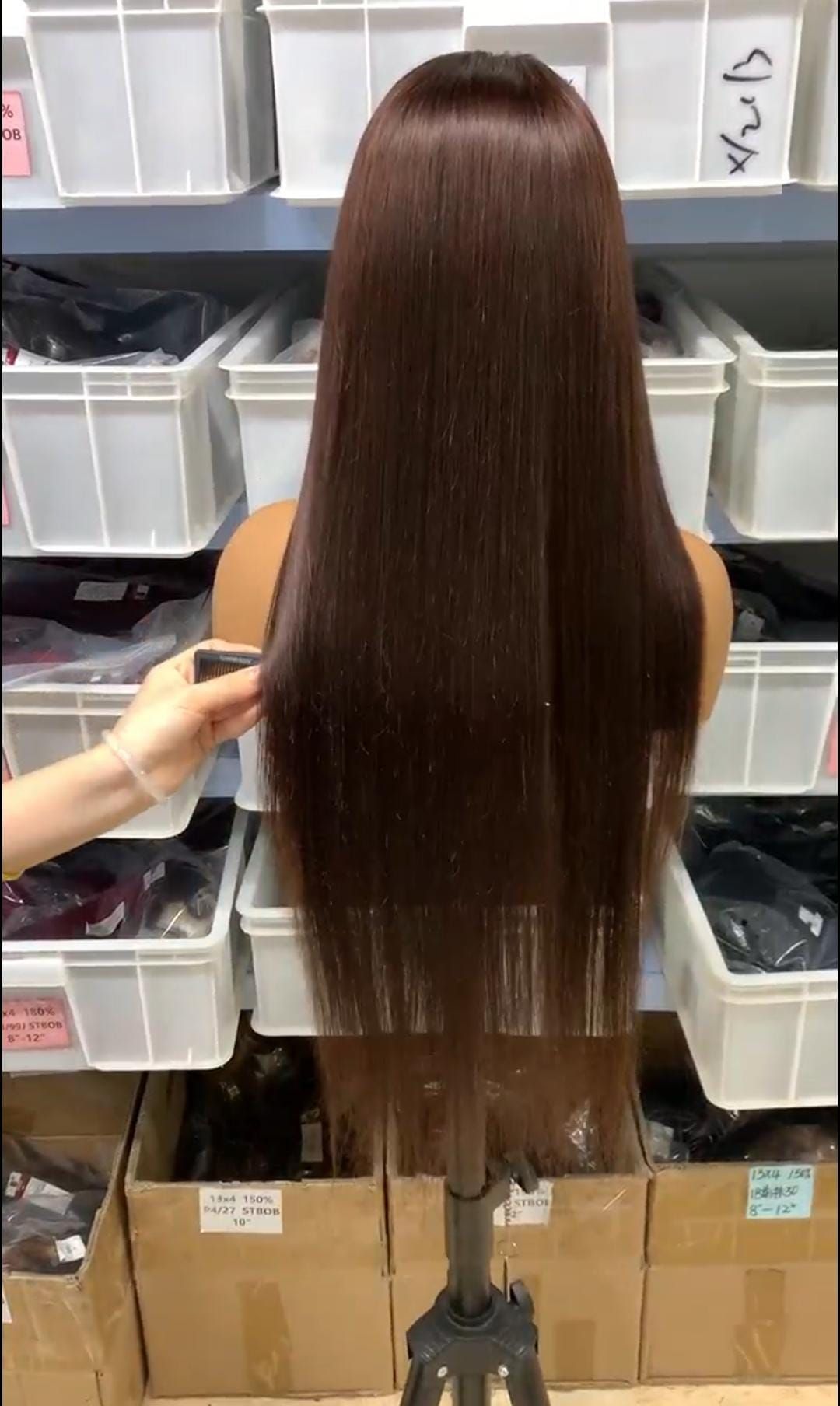 RF368-  30 Inch 4# (Brown) HD Transparent Lace Wig.