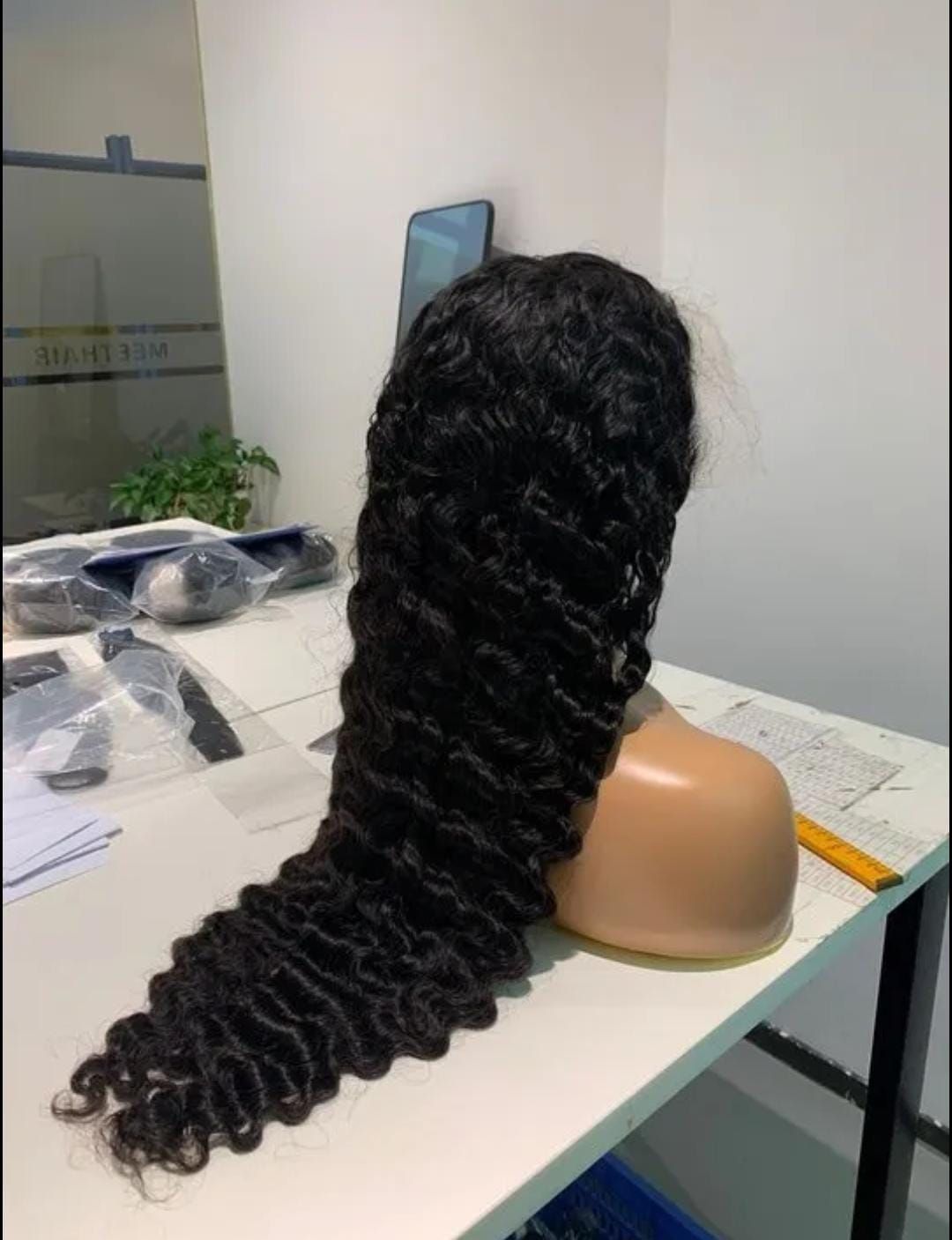 RF368 - 30 inches - Deep Wave 13x4 Transparent HD Lace Wig Natural Black.