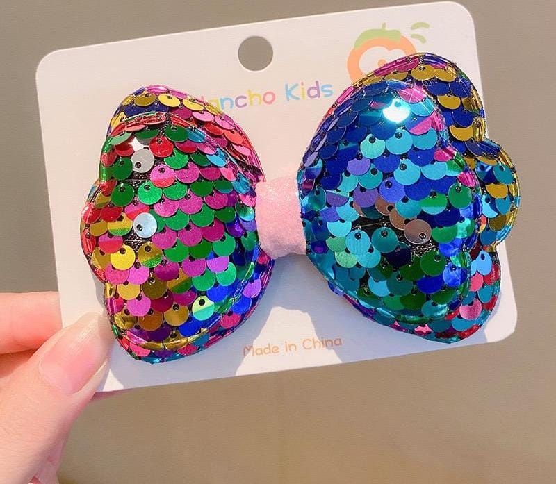 RF368 - 6 pcs -Hot Candy Sequins Bow Butterfly Hairpin/ Ties Hair Band