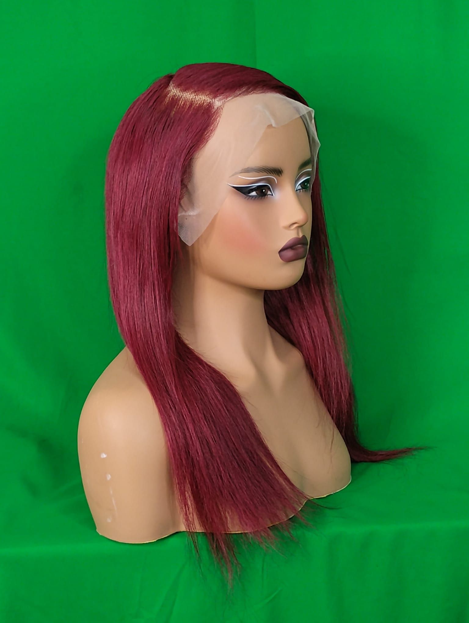 RF368 - 26 Inches 13x4 HD Transparent Lace Wig   99J # (Burgandy) Straight