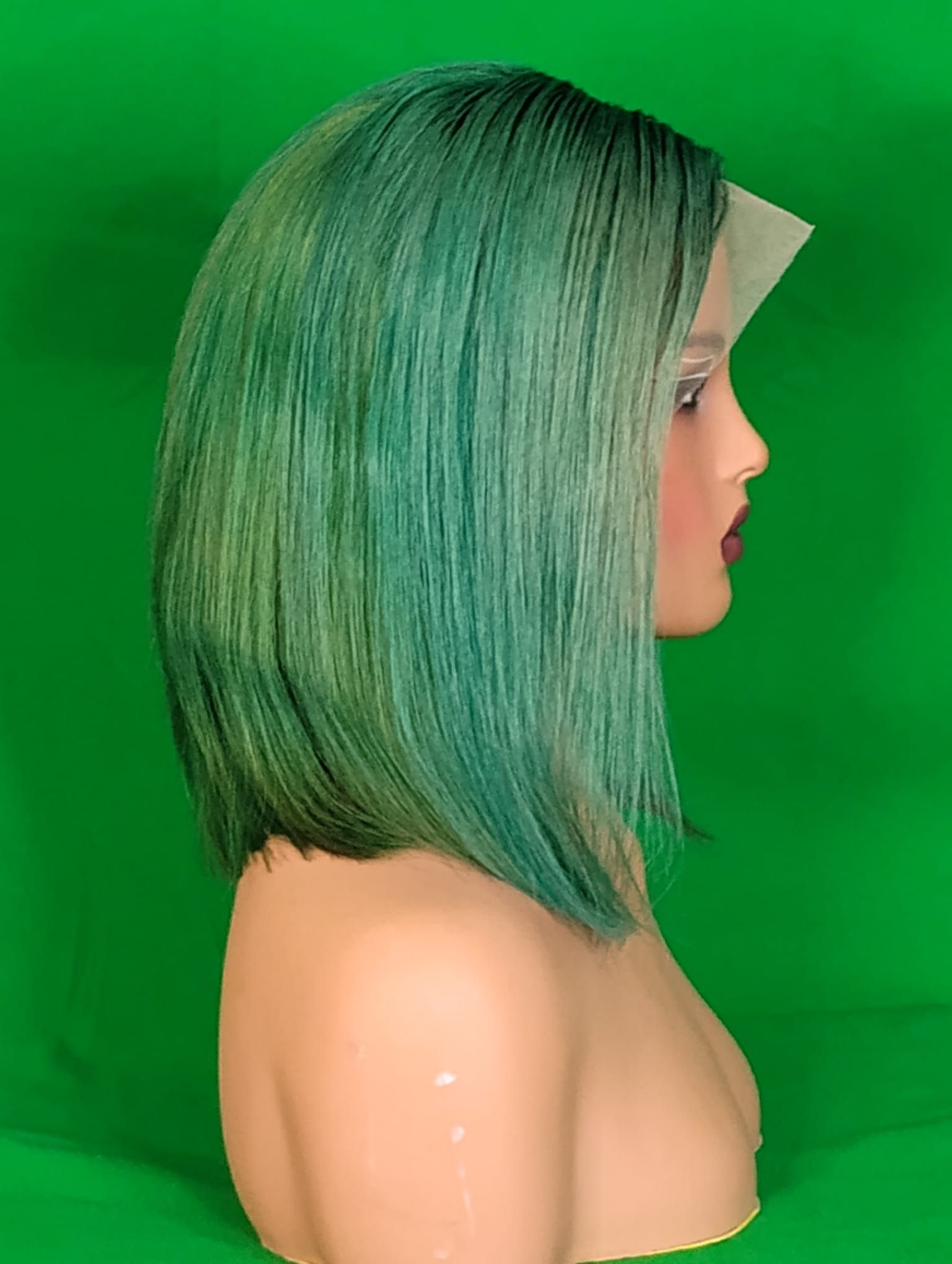 RF368 - 14 Inches 13x4 HD Transparent Lace Wig   Money Yellow/Green Straight