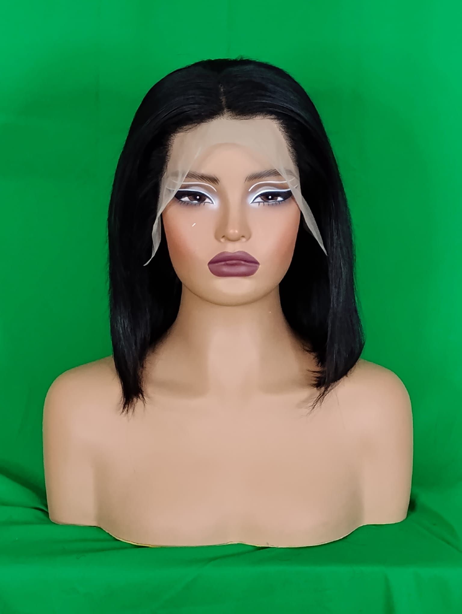 RF368 - 14 Inches 13x4 HD Transparent Lace Wig   Ombre Pink/Black # Straight