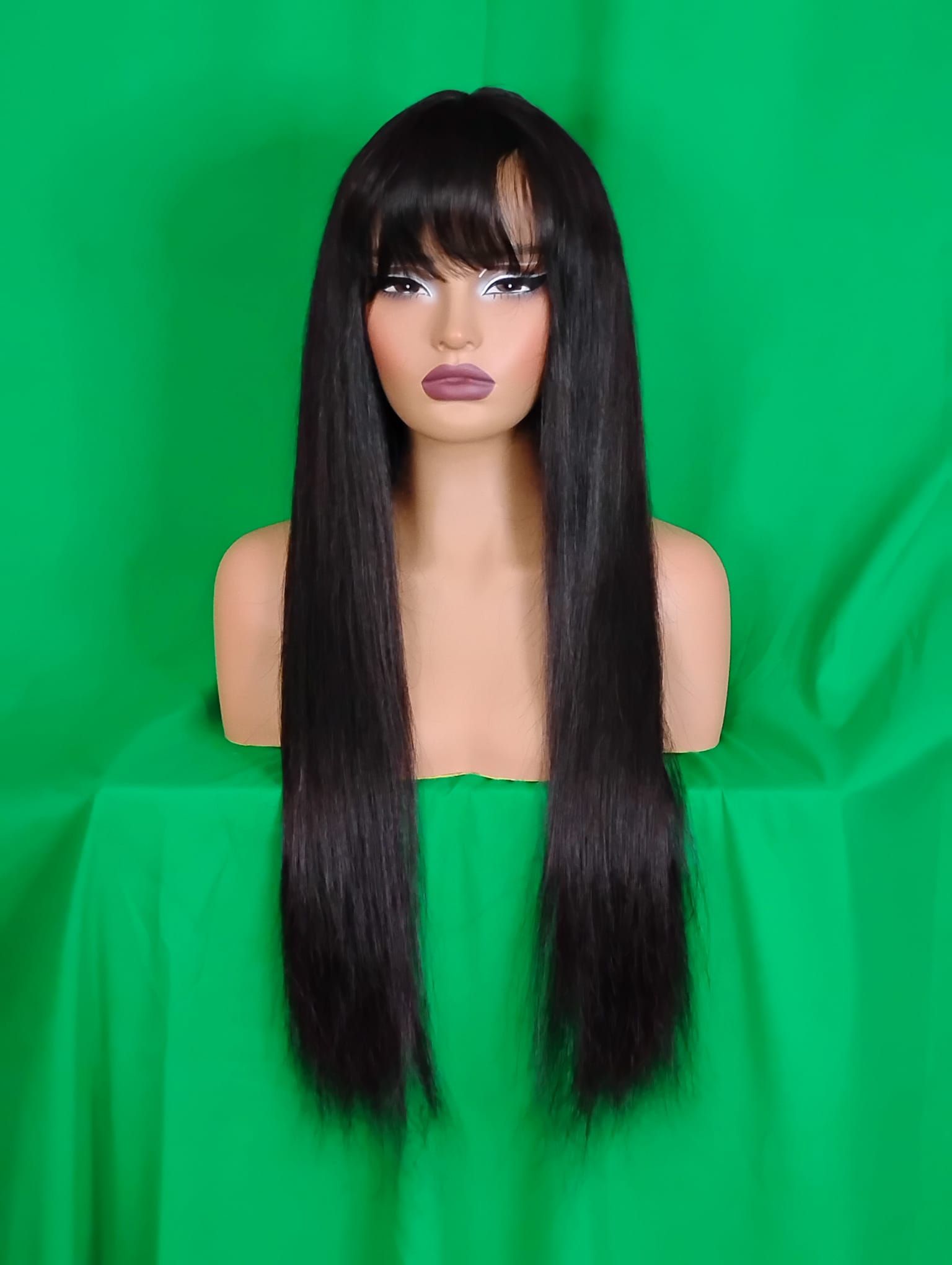 RF368 - 30 Inch Bang Wig Natural Black Straight