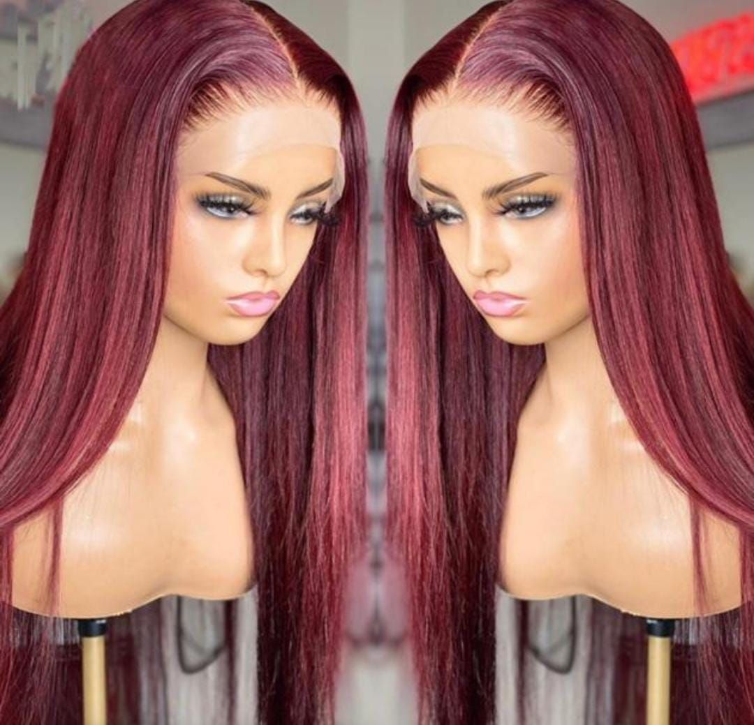 RF368 - 28 inch - 99J # 13x4 Frontal Wig Straight .