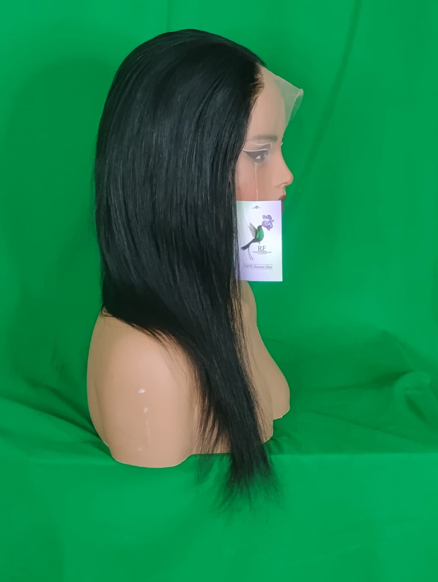 RF368 - 16 Inches 13x4 HD Transparent Lace Wig   National Black Straight