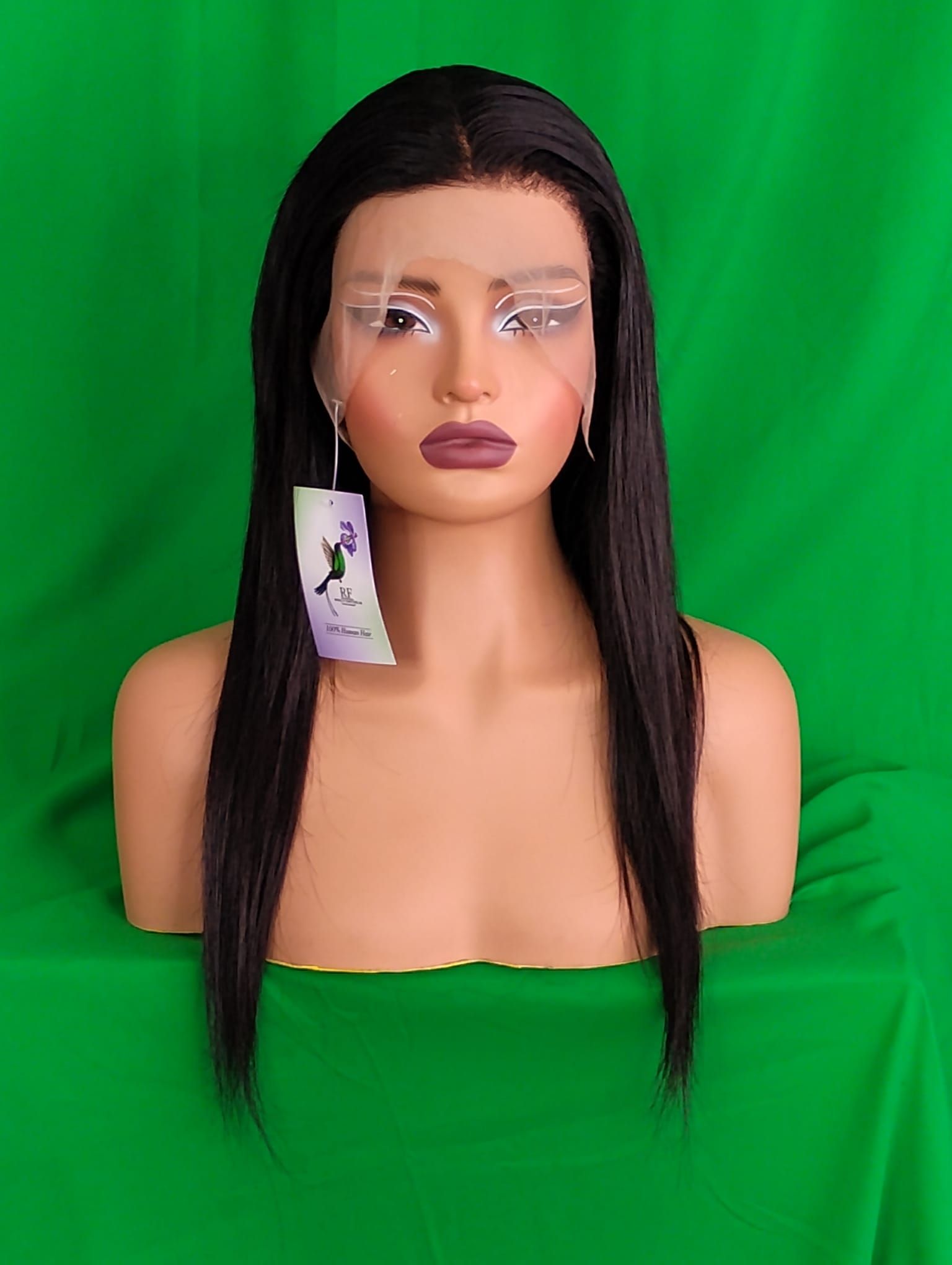 RF368 - 18 Inches 13x4 HD Transparent Lace Wig   National Black Straight