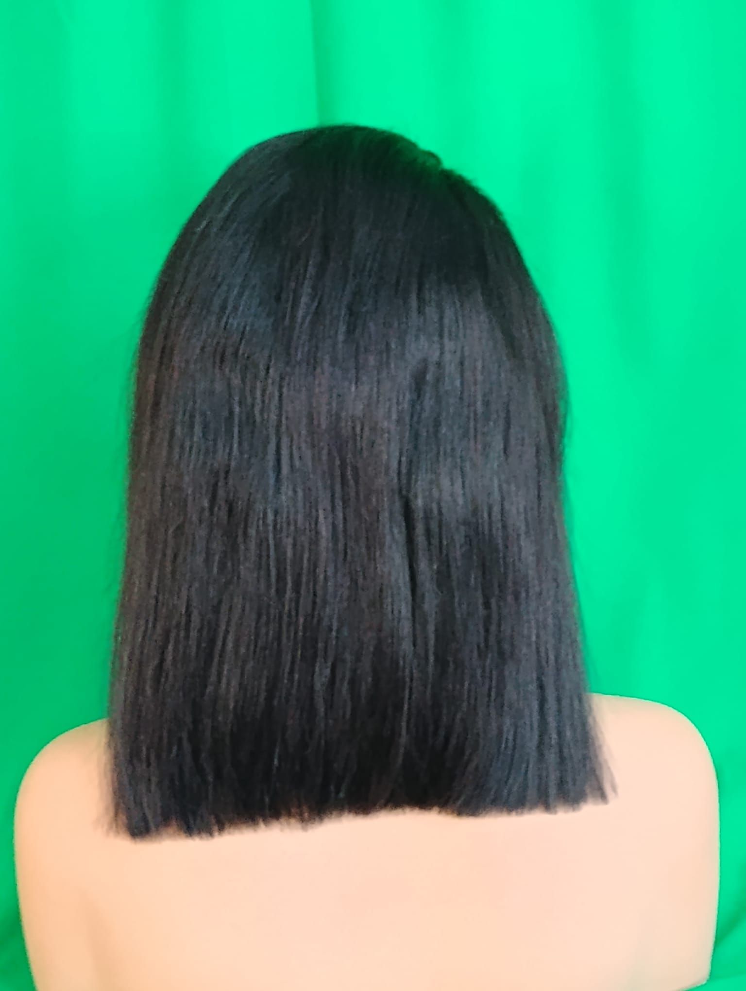 RF368 - 12 Inches 13x4 HD Transparent Lace Wig   Natural Black Straight Bob