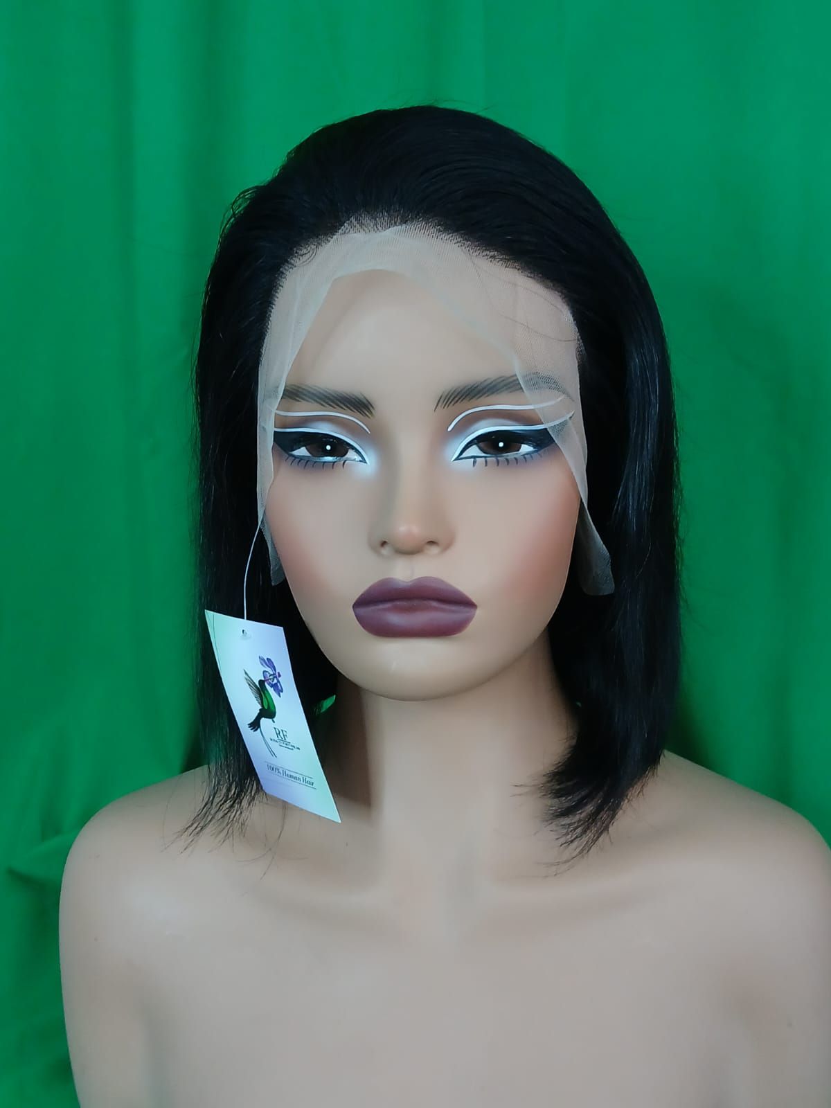 RF368 - 10 Inches 13x4 HD Transparent Lace Wig Natural Black Bob