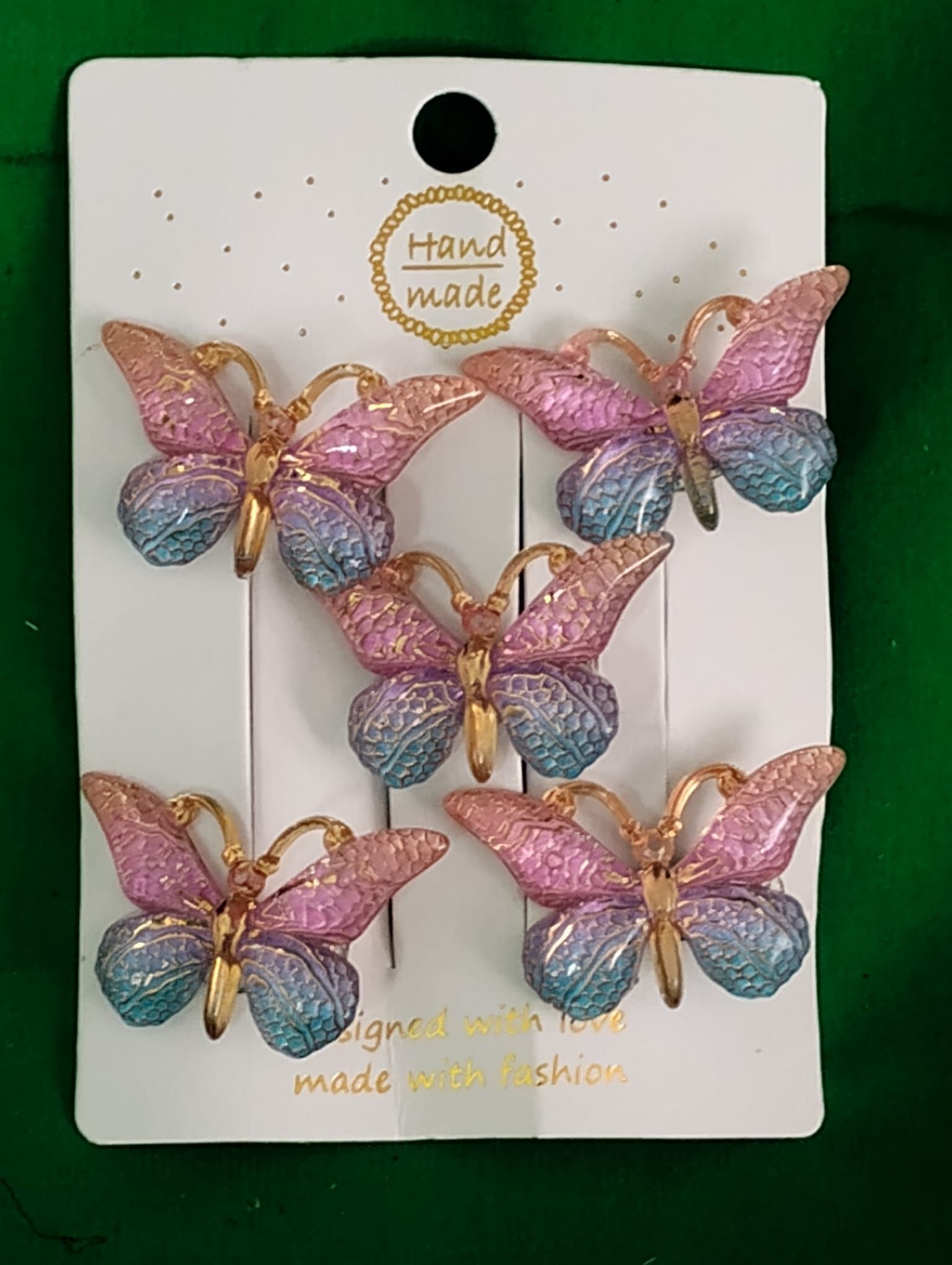 RF368 - 5PCS/ Set Beautiful Hair Ornament Barrettes Women Girls Cute Colorful Butterfly Hairpin Hair Clip Accessories