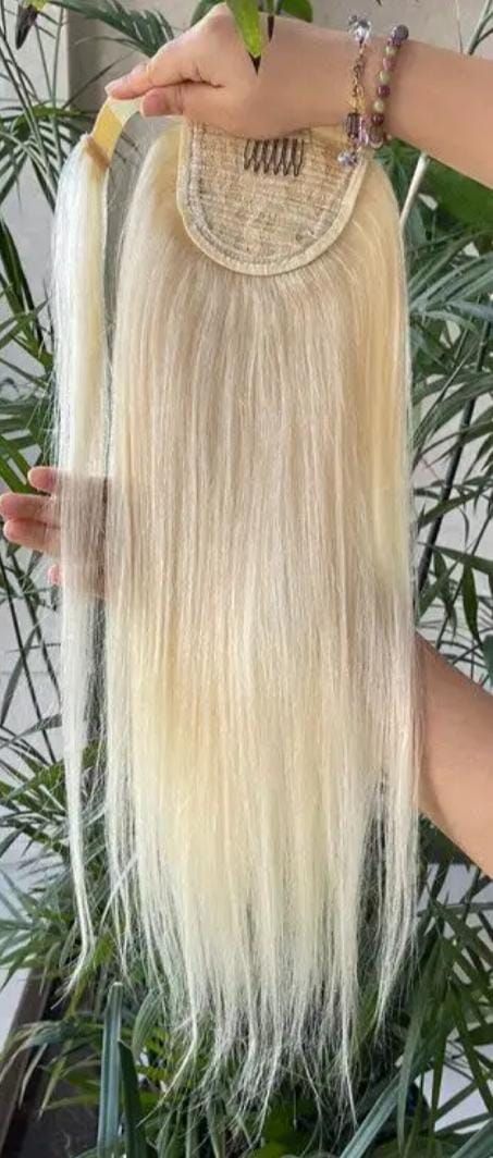 RF368 - 18 Ponytail Straight #613 Human Hair Extension.
