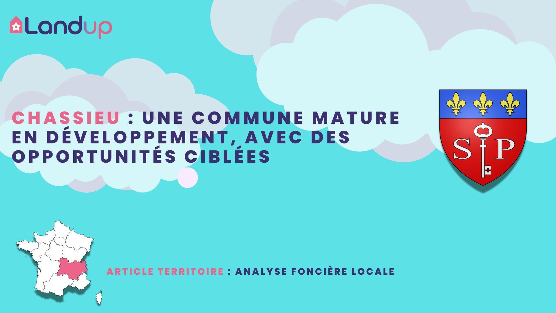 Analyse territoriale Landup sur la ville de Chassieu avec le blason de la ville