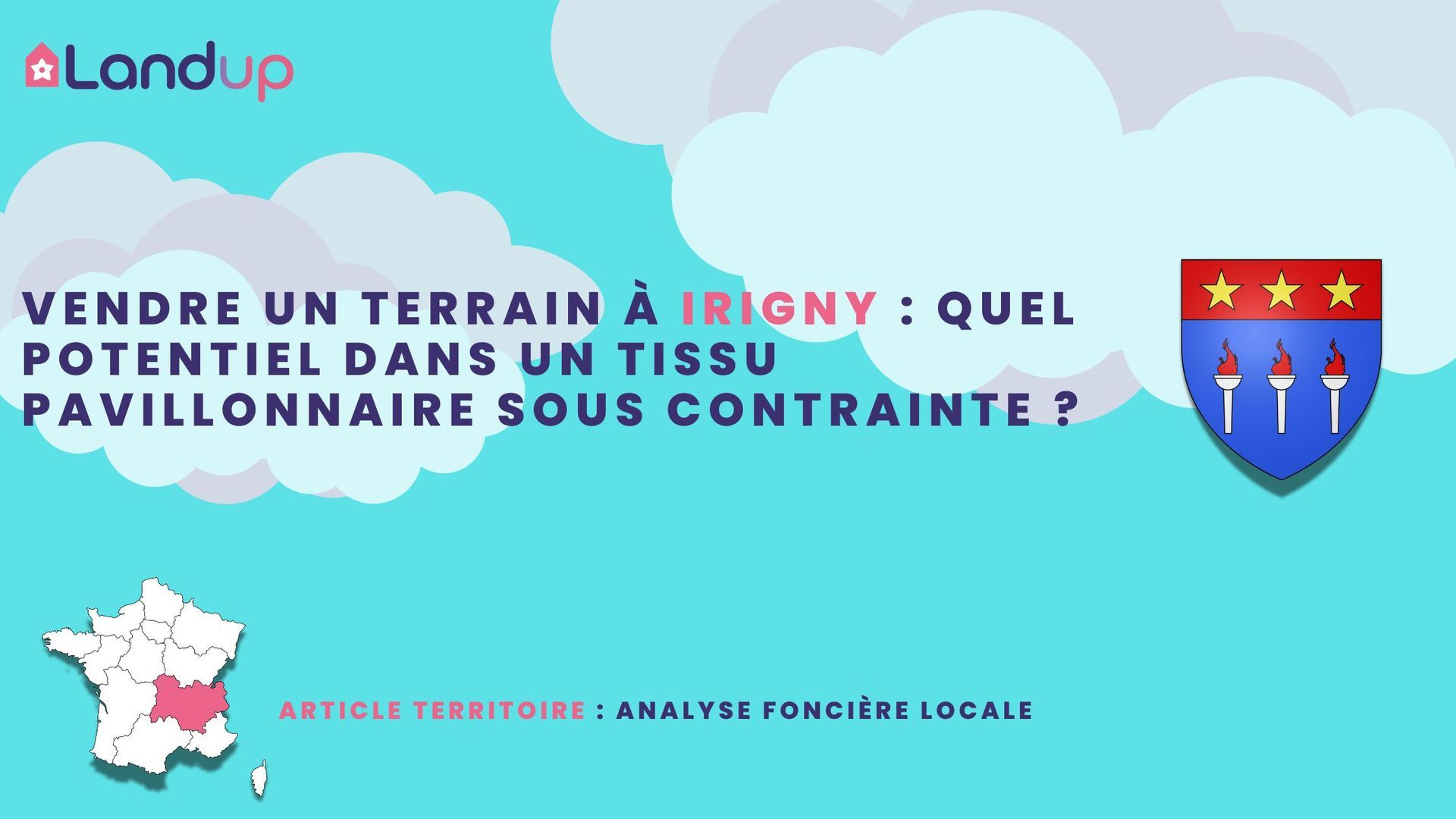 Visuel Landup avec le titre de l’article et le blason de la commune de Irigny