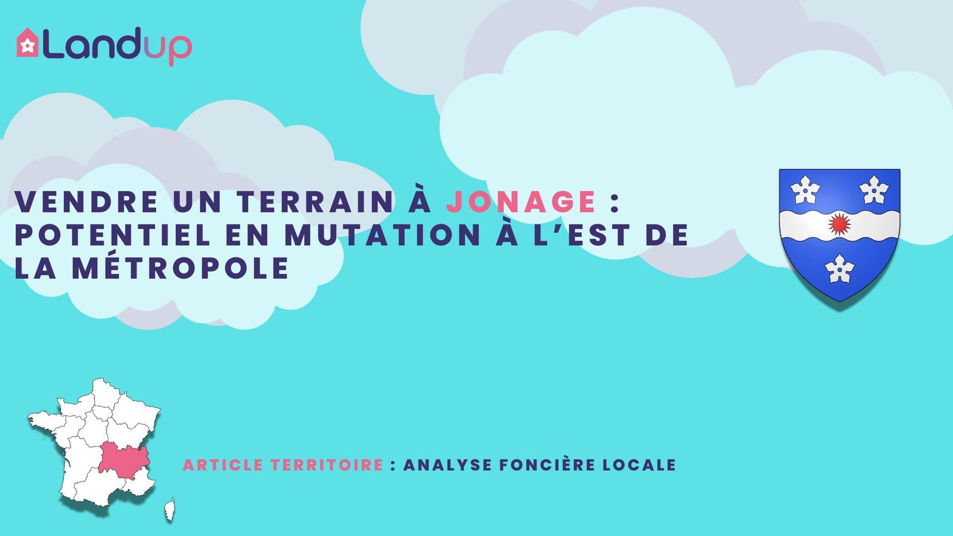 Visuel Landup avec le titre de l’article et le blason de la commune de Jonage