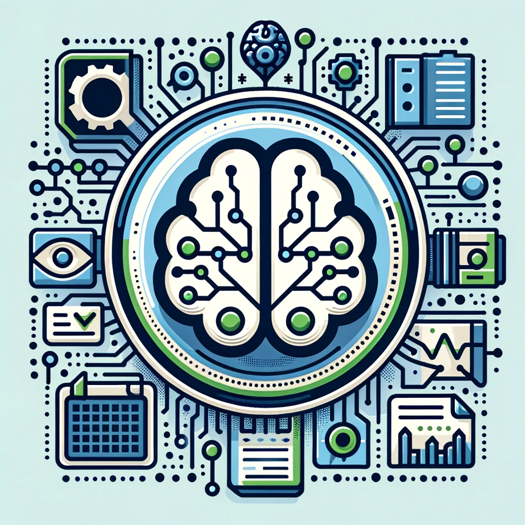 un dibujo representando el uso del AI Generativa como un cerebro que accede a la información de la empresa.