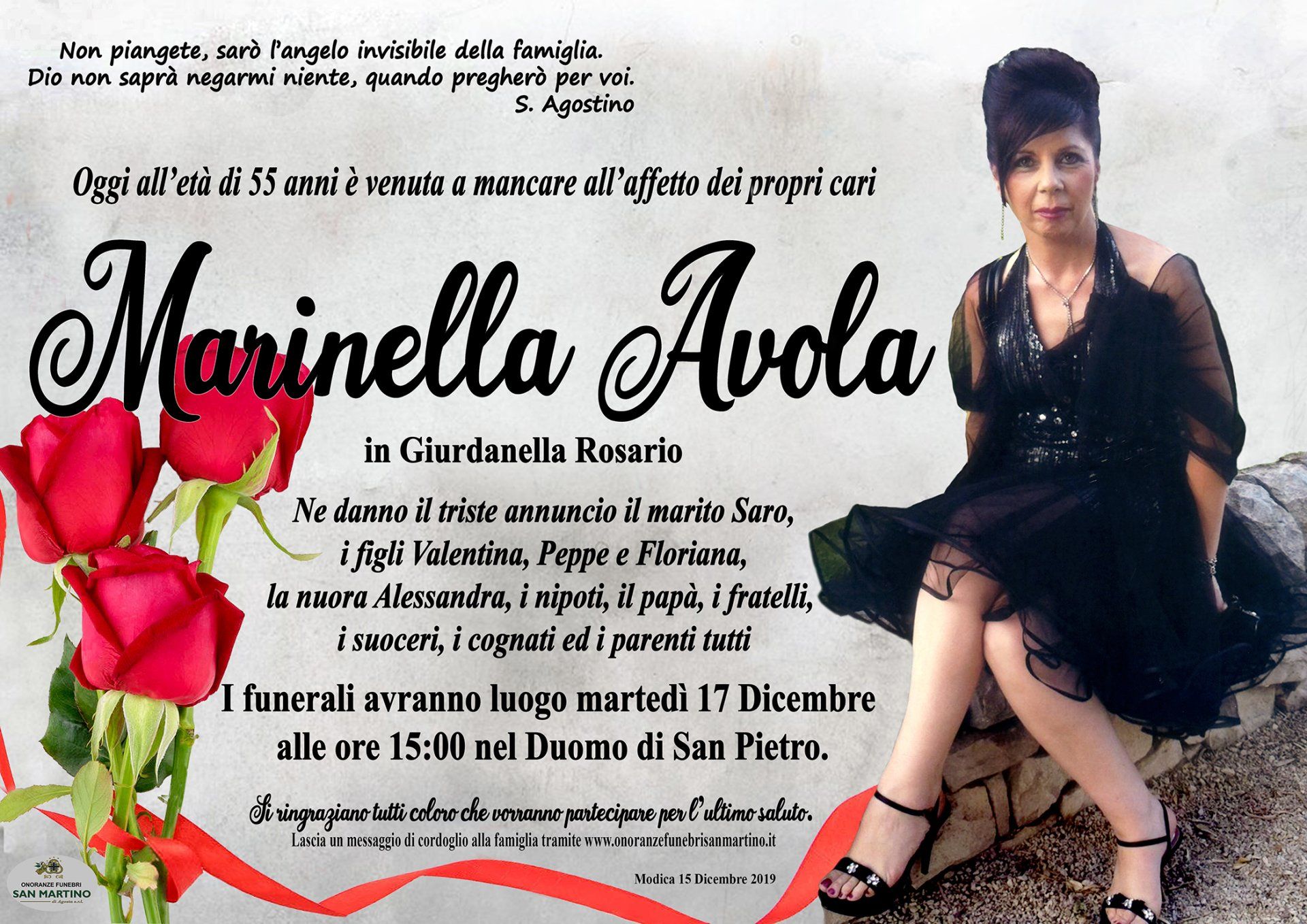 necrologio Marinella Avola