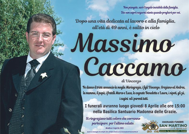 necrologio Massimo Caccamo