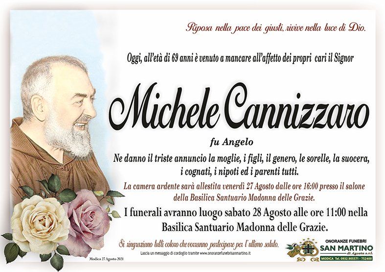 necrologio Michele Cannizzaro