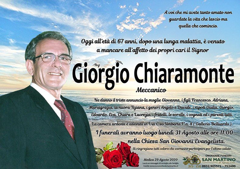 necrologio Giorgio Chiaramonte