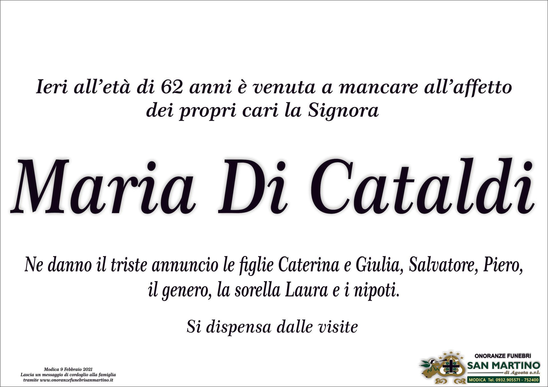 necrologio Maria Di Cataldi