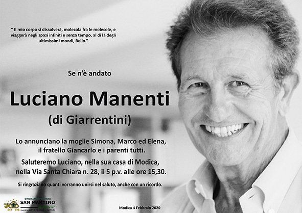 necrologio Luciano Manenti
