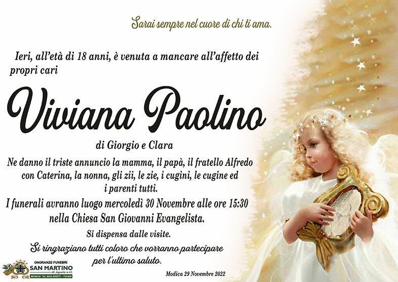 necrologio Viviana Paolino