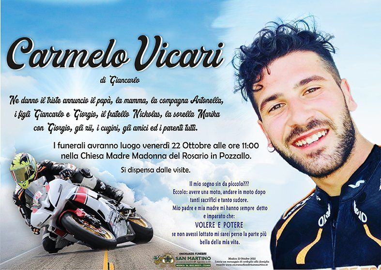 necrologio Carmelo Vicari