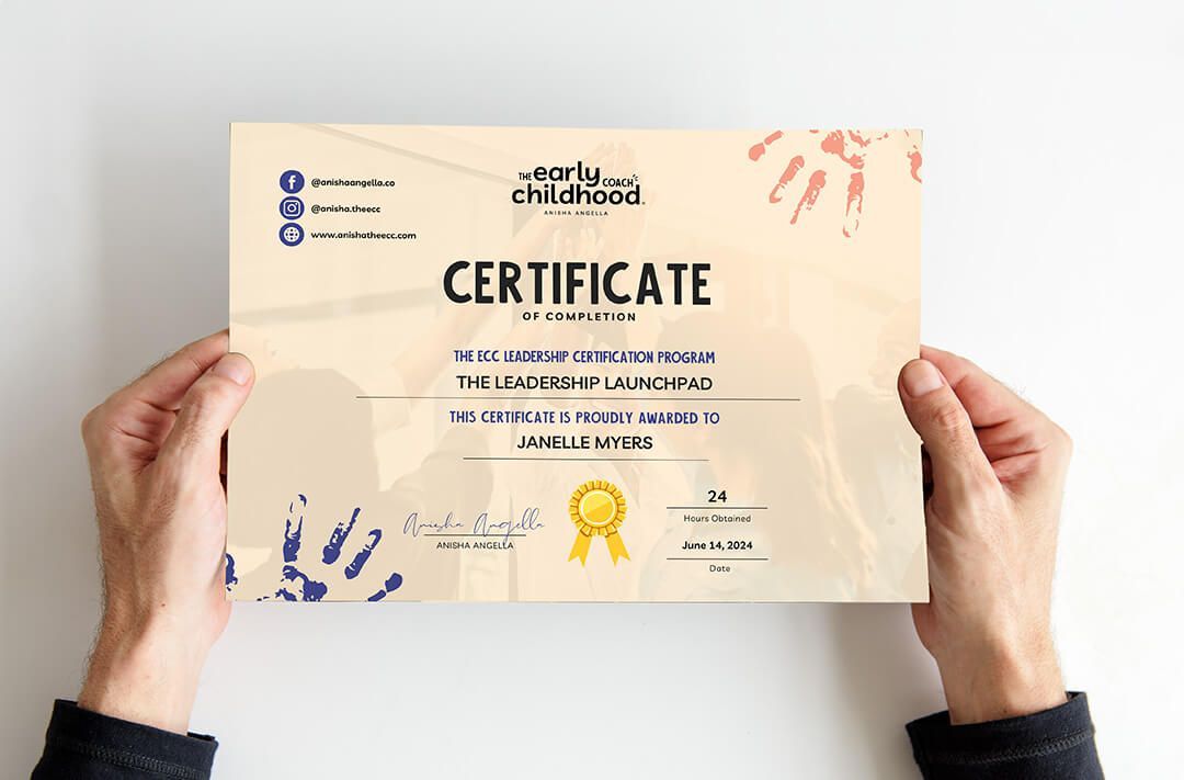 Hands holding the ECE Leadership Certificate