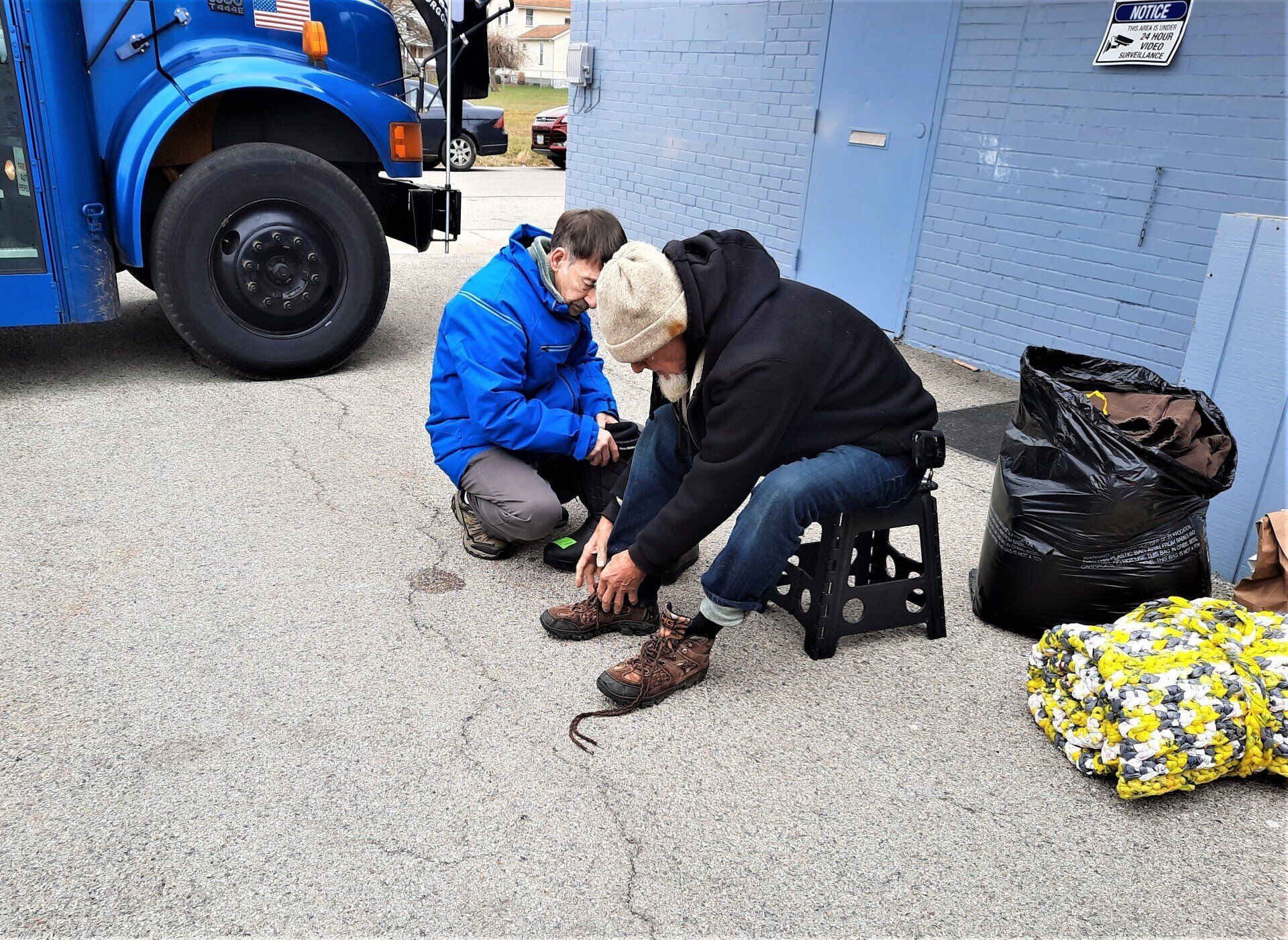 Boots, Coats, Gloves Sleeping Bags for Homeless