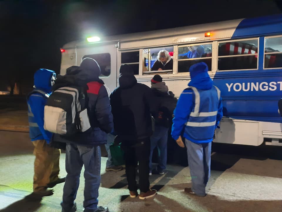 Youngstown Blue Coats Nighttime distribution to homeless