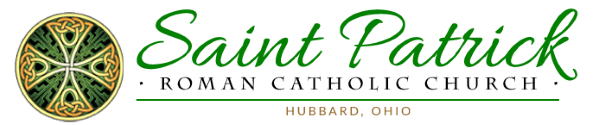 The logo for saint patrick roman catholic church in hubbard ohio
