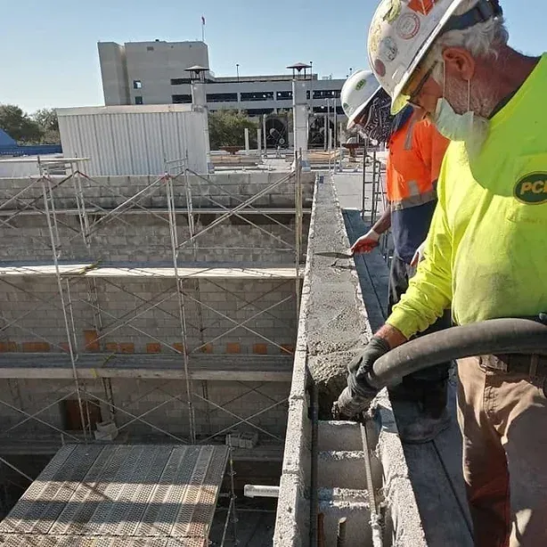Filling Cement on the Wall — St. Augustine, FL — Reed Concrete Pumping LLC