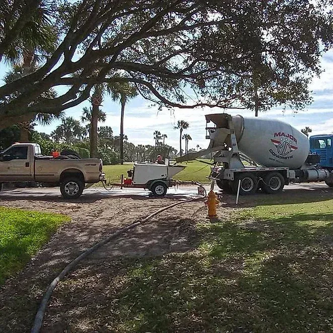 Pick up and Cement Mixer Truck — St. Augustine, FL — Reed Concrete Pumping LLC
