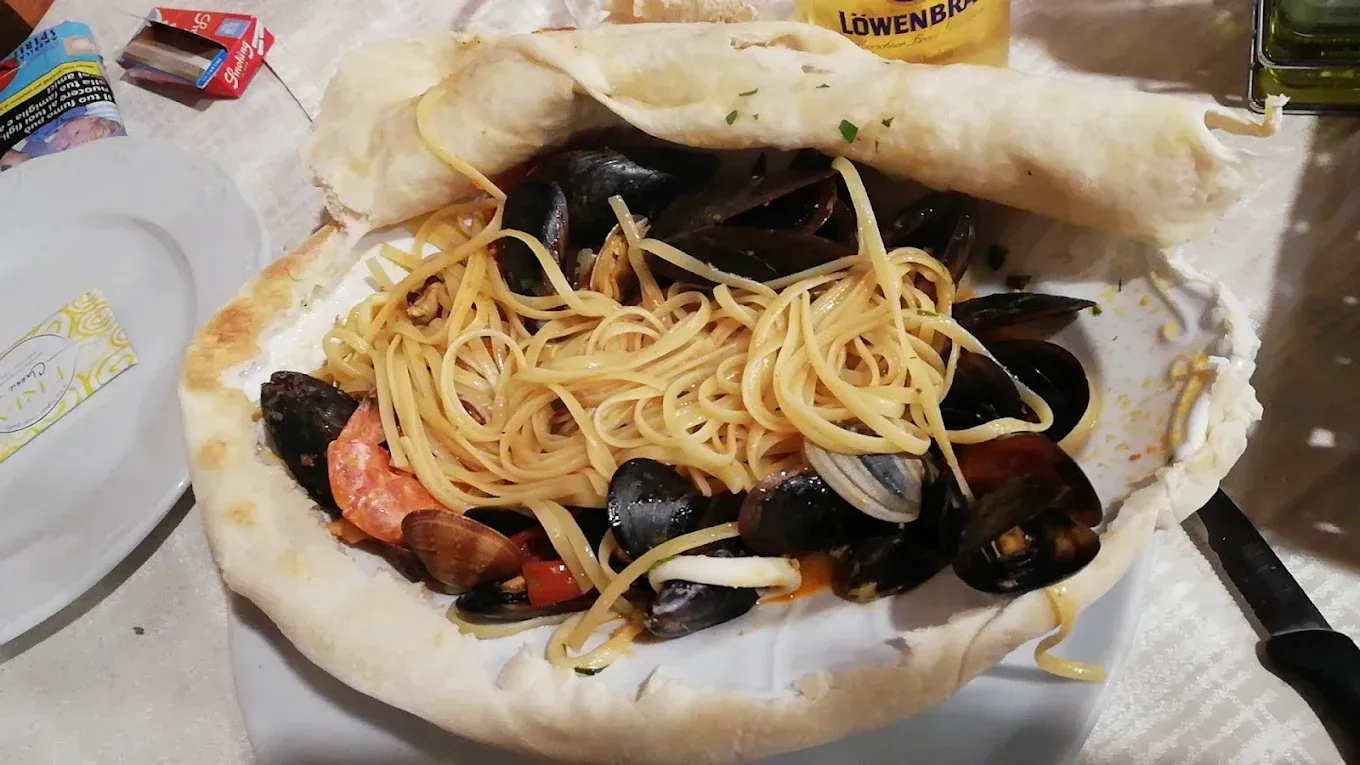 linguine allo scoglio al cartoccio