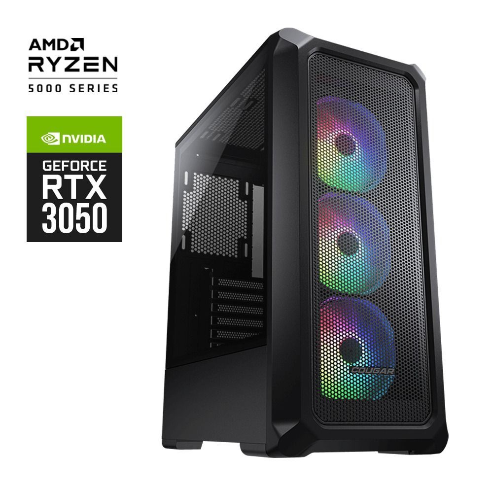Black Computer Tower With RGB Fans, AMD Ryzen 5000 Series — Tech Aid In Moffat Beach, QLD