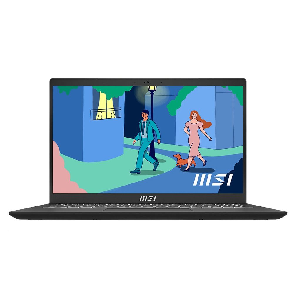 MSI Laptop Displaying an Illustrated Nighttime Scene With Two Figures — Tech Aid In Moffat Beach, QLD