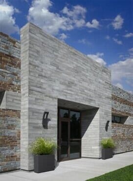 Grey Brick Wall Front Door — Stone Design in Midvale UT