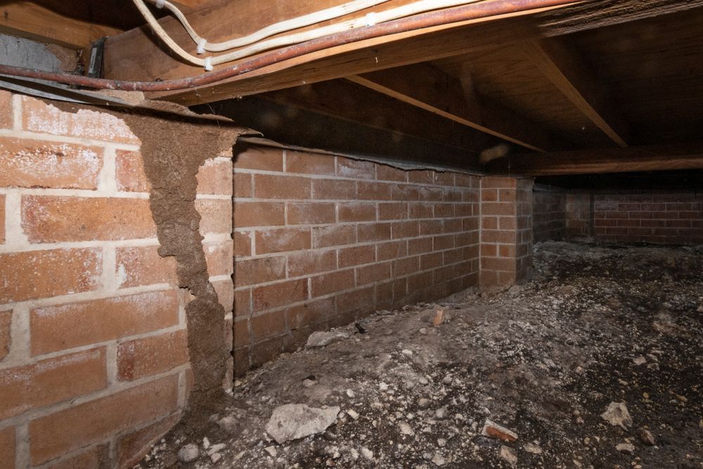 A Basement With A Brick Wall And A Wooden Floor — ASAP Pest Control in Gold Coast, QLD