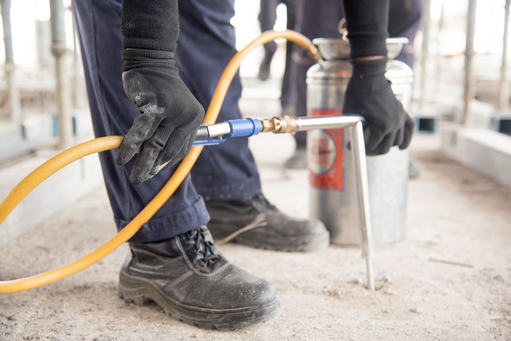 A Person Is Spraying A Hose With A Sprayer — ASAP Pest Control In Sunnybank, QLD