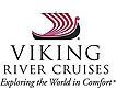 The logo for viking river cruises explores the world in comfort.
