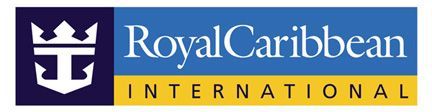 A blue and yellow logo for royal caribbean international