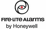 The logo for fire lite alarms by honeywell has a red eye in a circle.